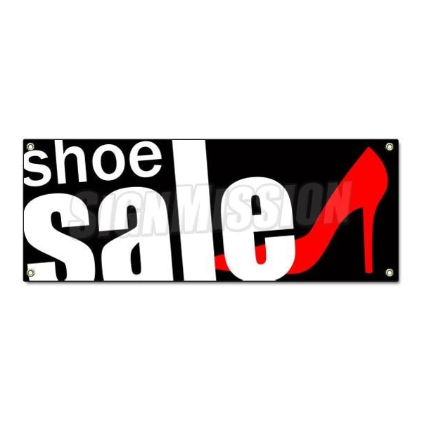 Signmission SHOE SALE BANNER SIGN store shoes clearance signs boots 50% huge store wide B-Shoes - main
